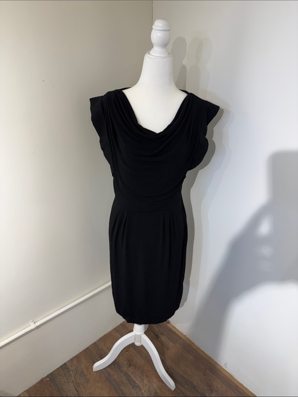 Calvin Klein Classic Black Draped Neck Women’s Dress